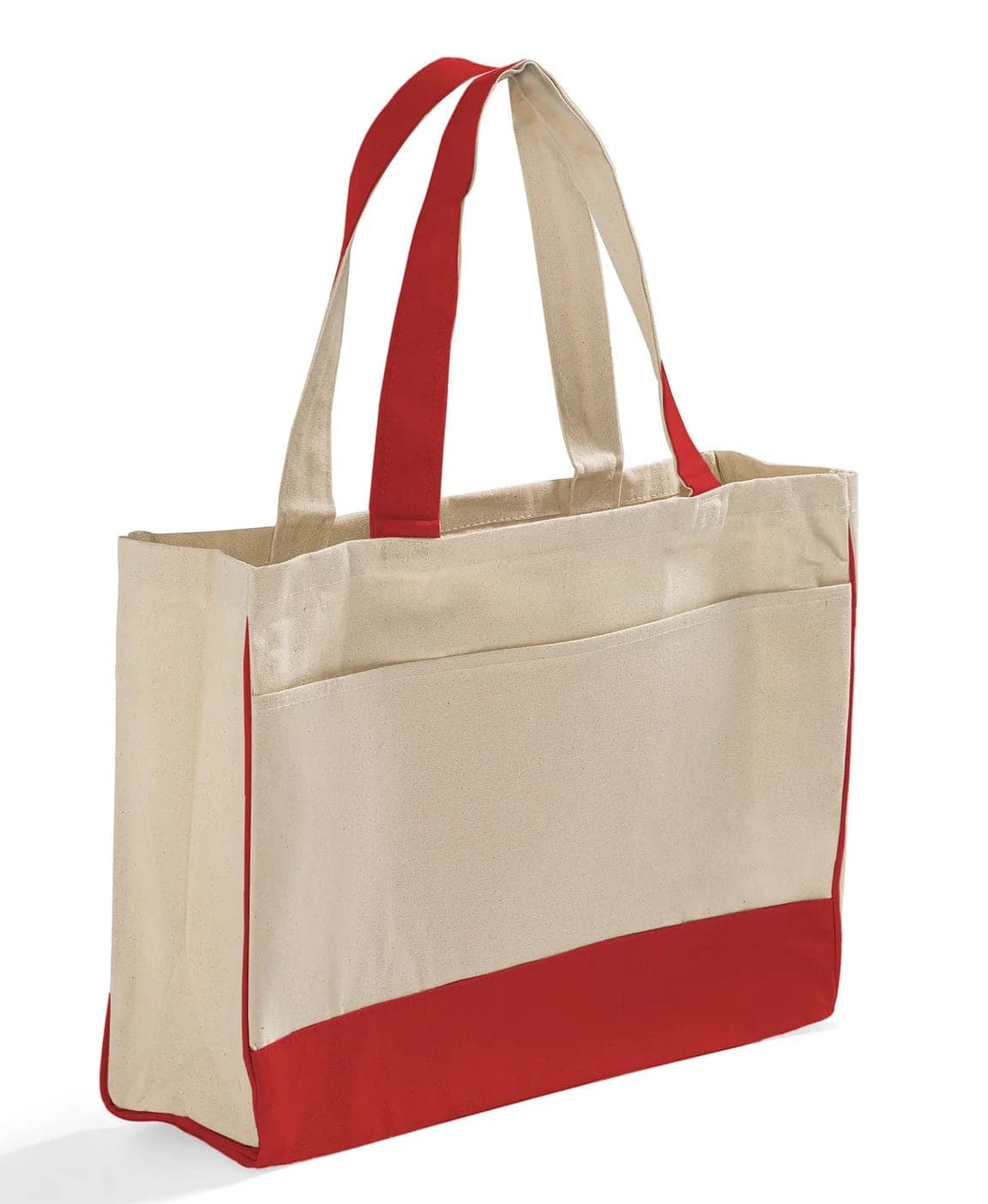Large front pocket canvas shopping bag 