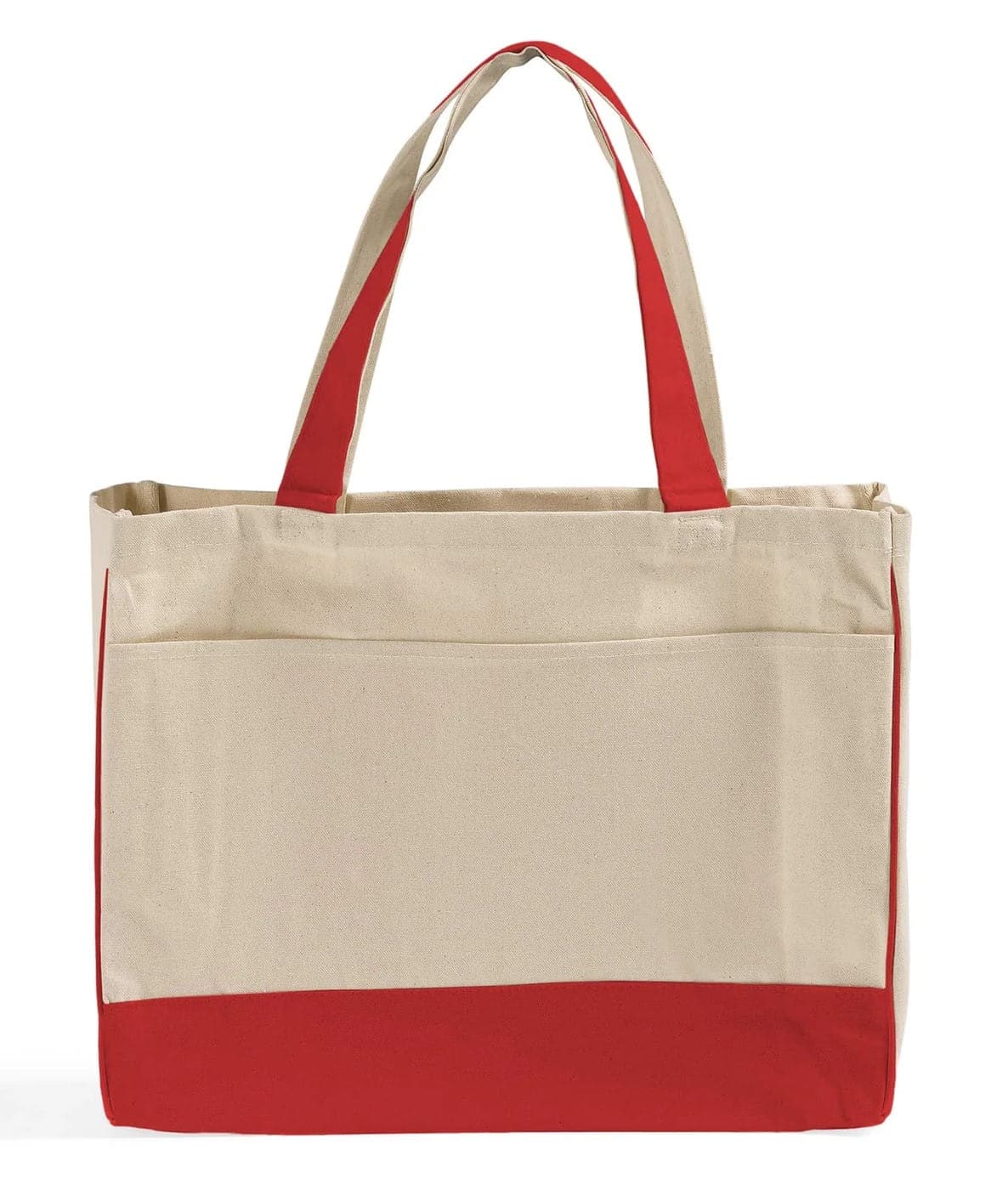 Large front pocket canvas shopping bag 