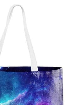Abstract sky art blue canvas shopping grocery bag 
