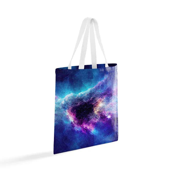Abstract sky art blue canvas shopping grocery bag 