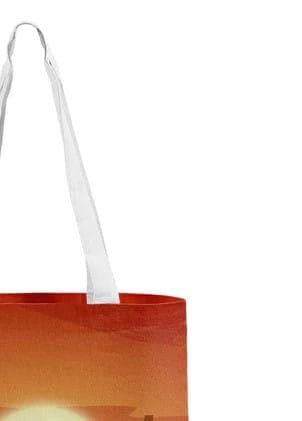 Sunset print canvas grocery shopping bag