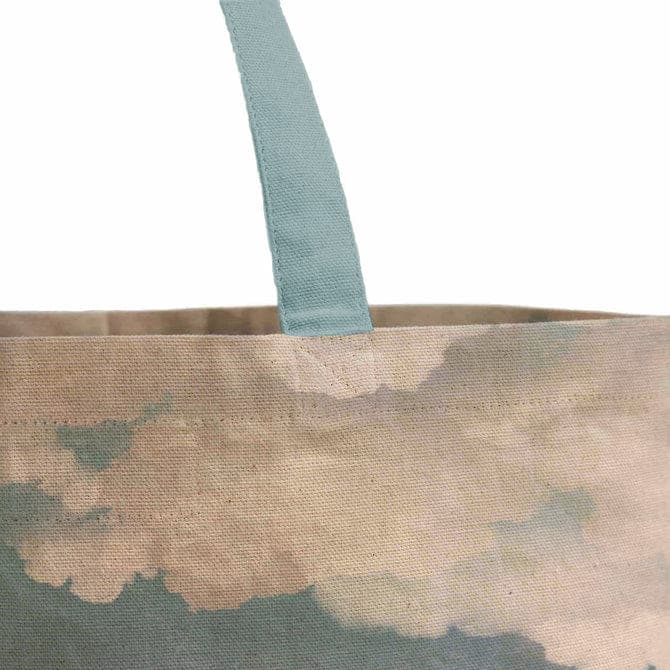 Hand sky print canvas grocery picnic shopping bag