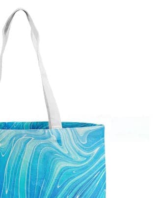Water seamless design canvas grocery shopping bag