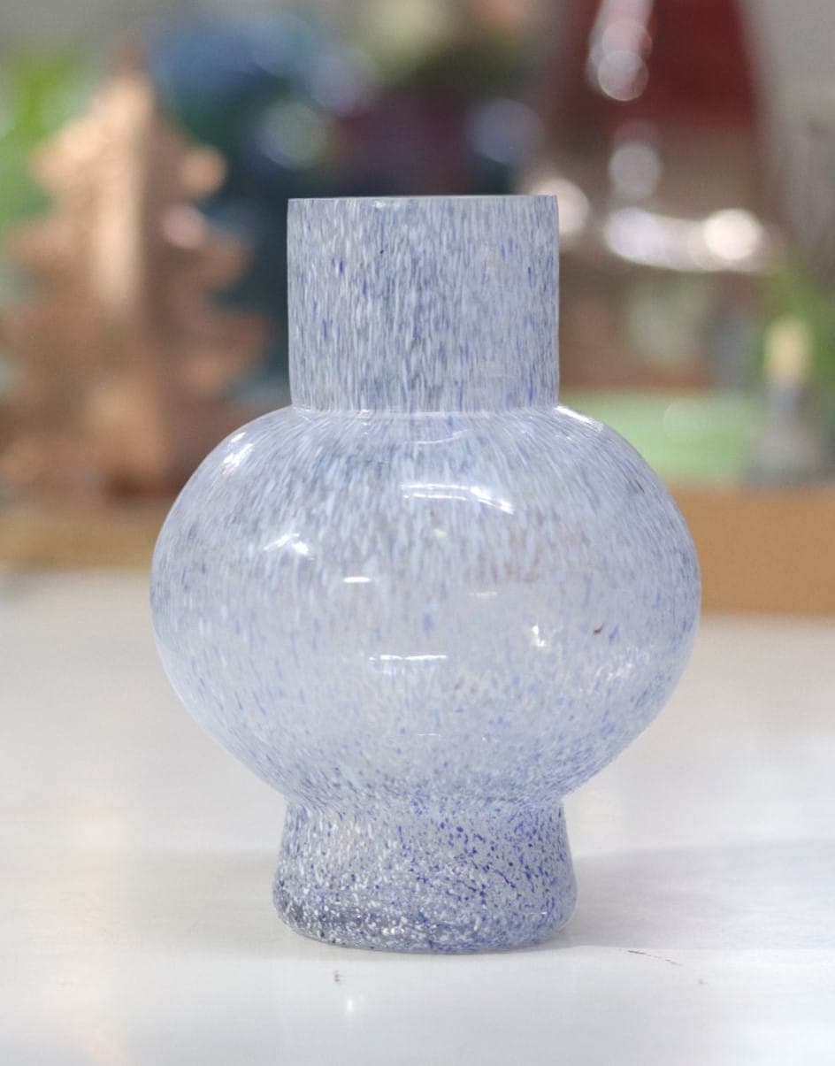 Periwinkle Blue glass flower vase