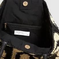 Black & Natural Crochet Tote