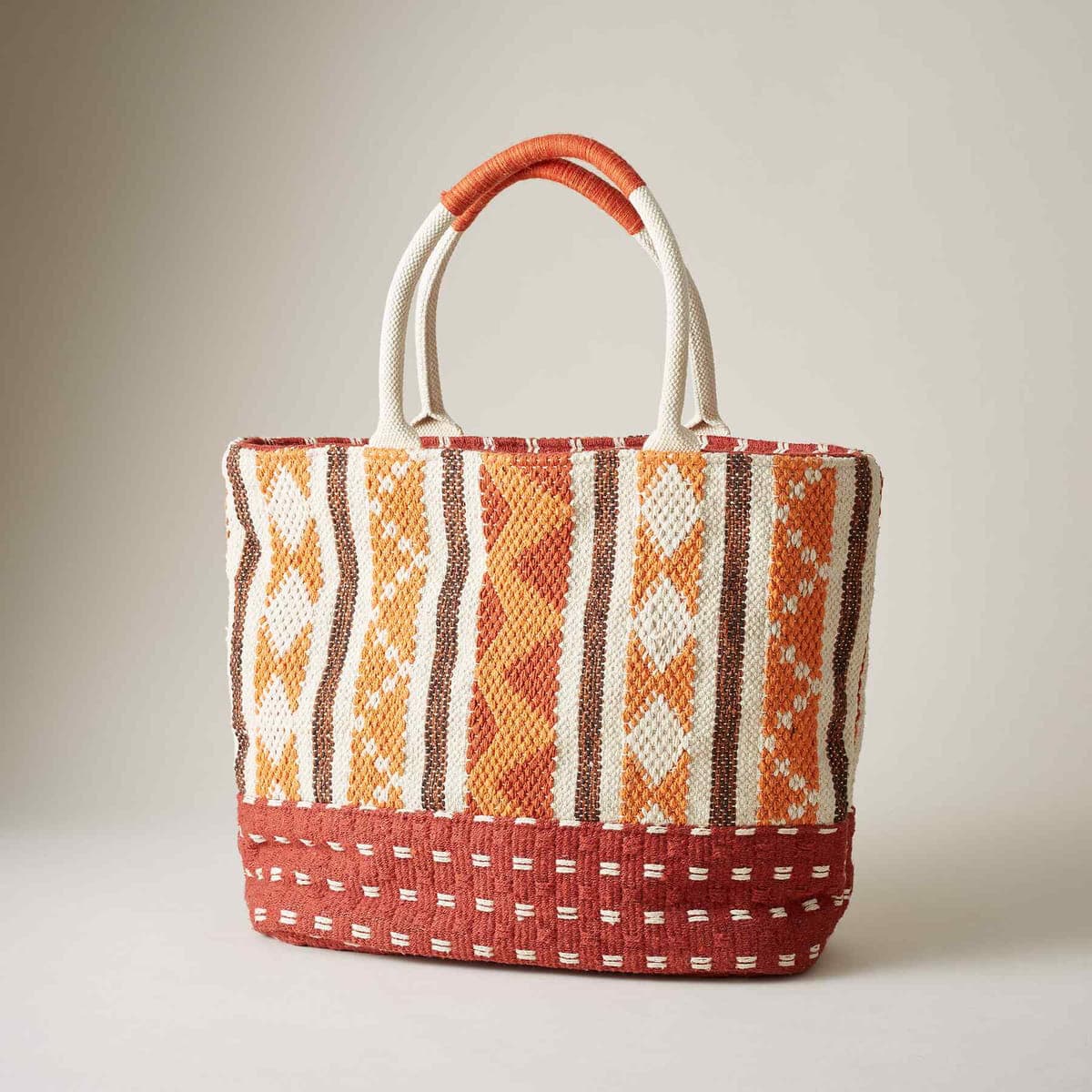 Cara Tribal Print Woven Durable Shoulder Tote Bag
