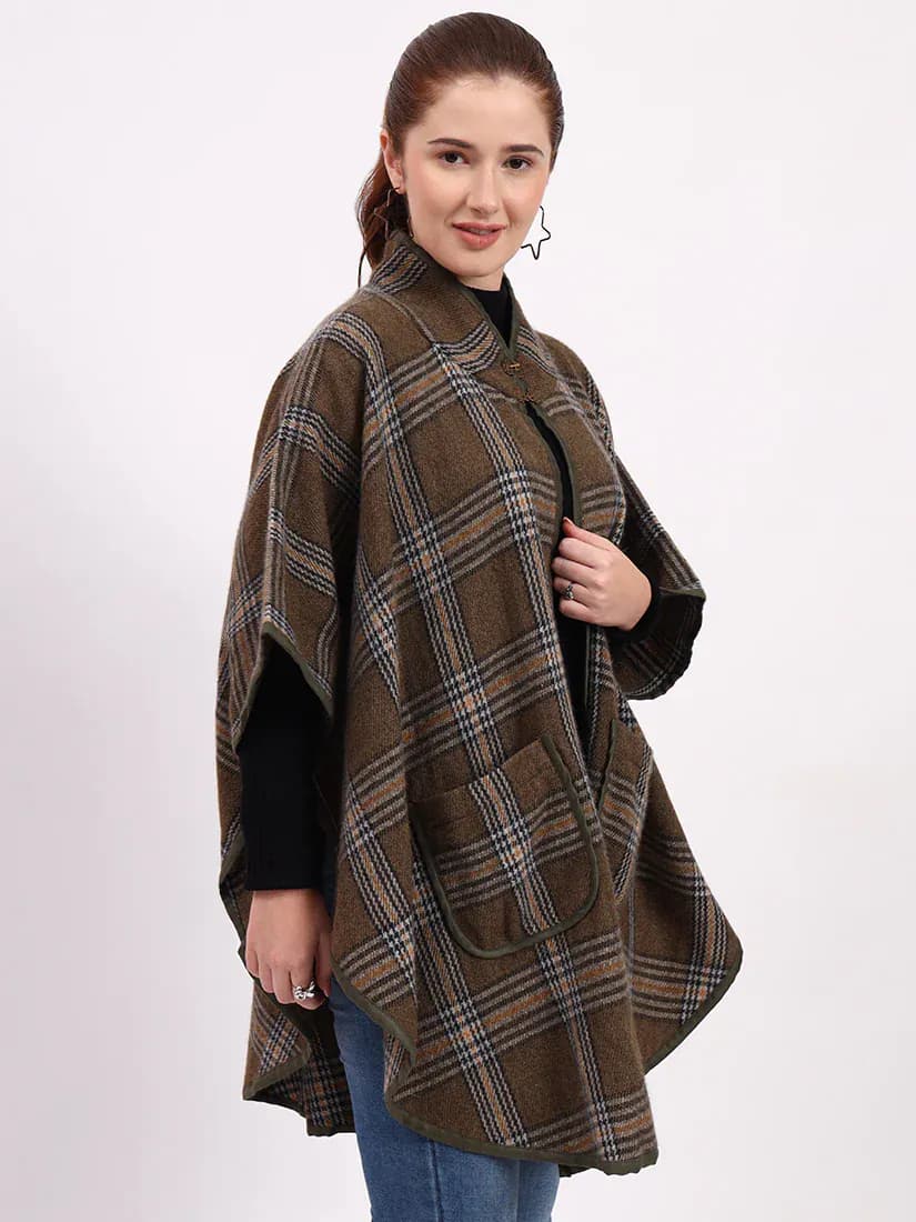  Highland Olive Tartan Cape