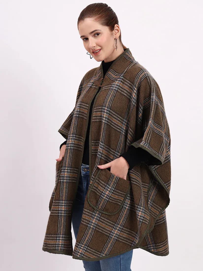  Highland Olive Tartan Cape