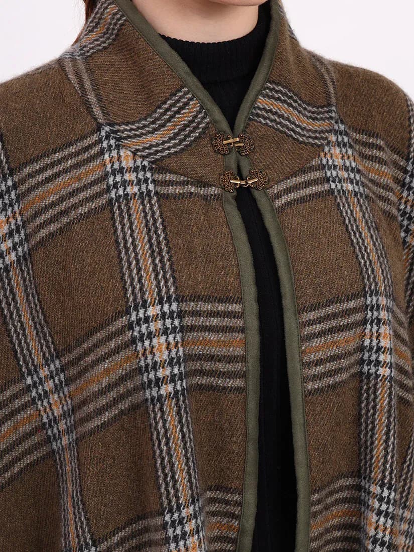  Highland Olive Tartan Cape