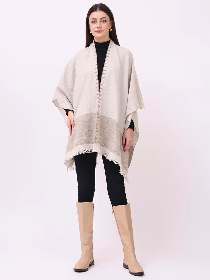 Alabaster Fringe Cape