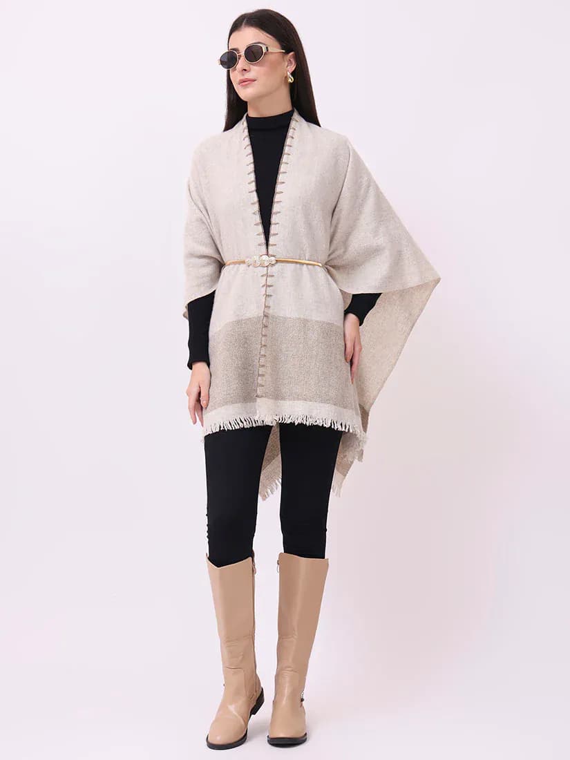 Alabaster Fringe Cape