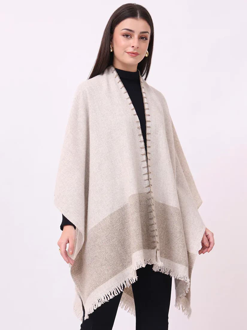 Alabaster Fringe Cape