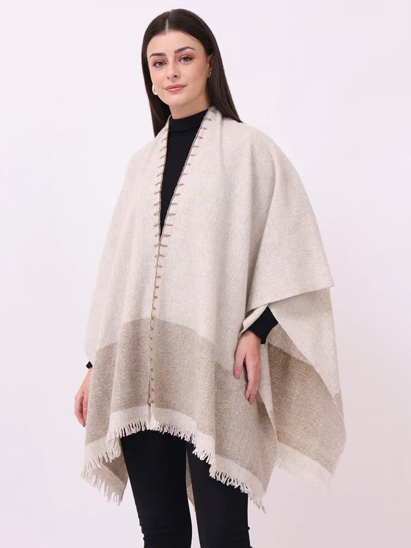 Alabaster Fringe Cape