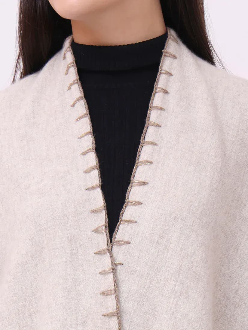 Alabaster Fringe Cape