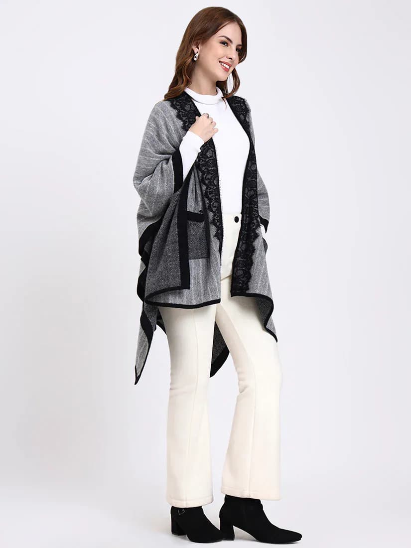 Midnight Lace Drift Cape
