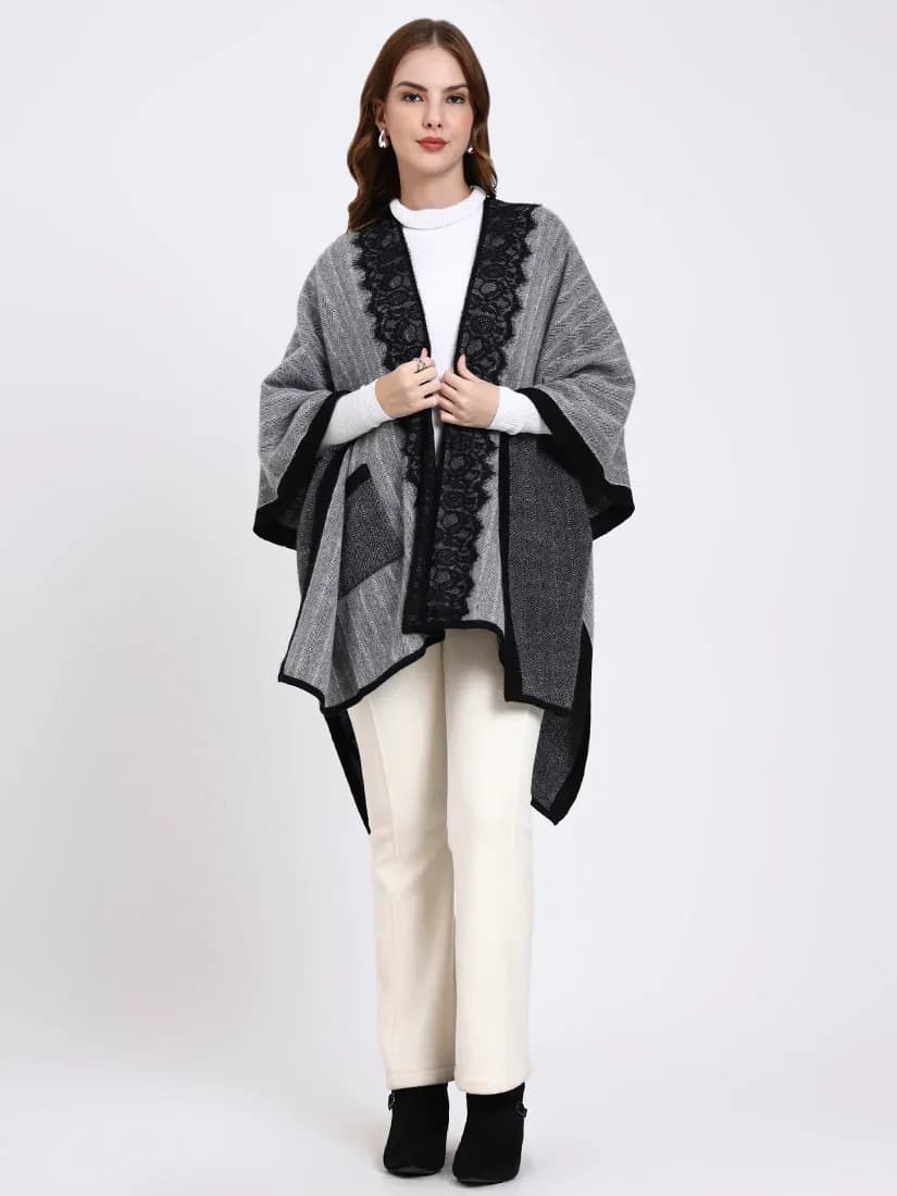 Midnight Lace Drift Cape