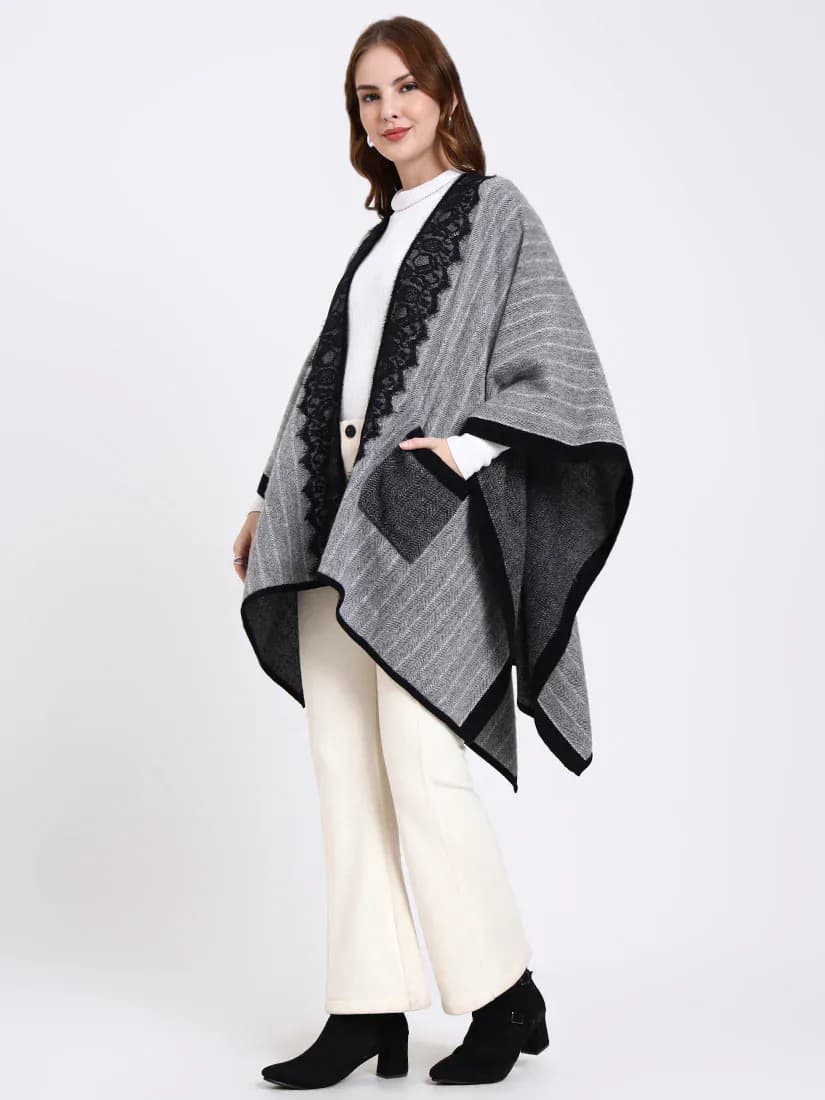 Midnight Lace Drift Cape