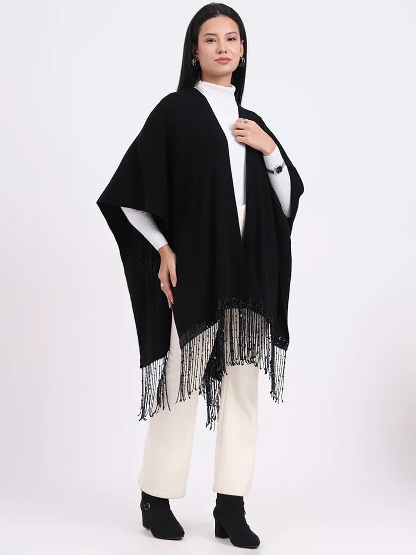 Midnight Fringe Cape