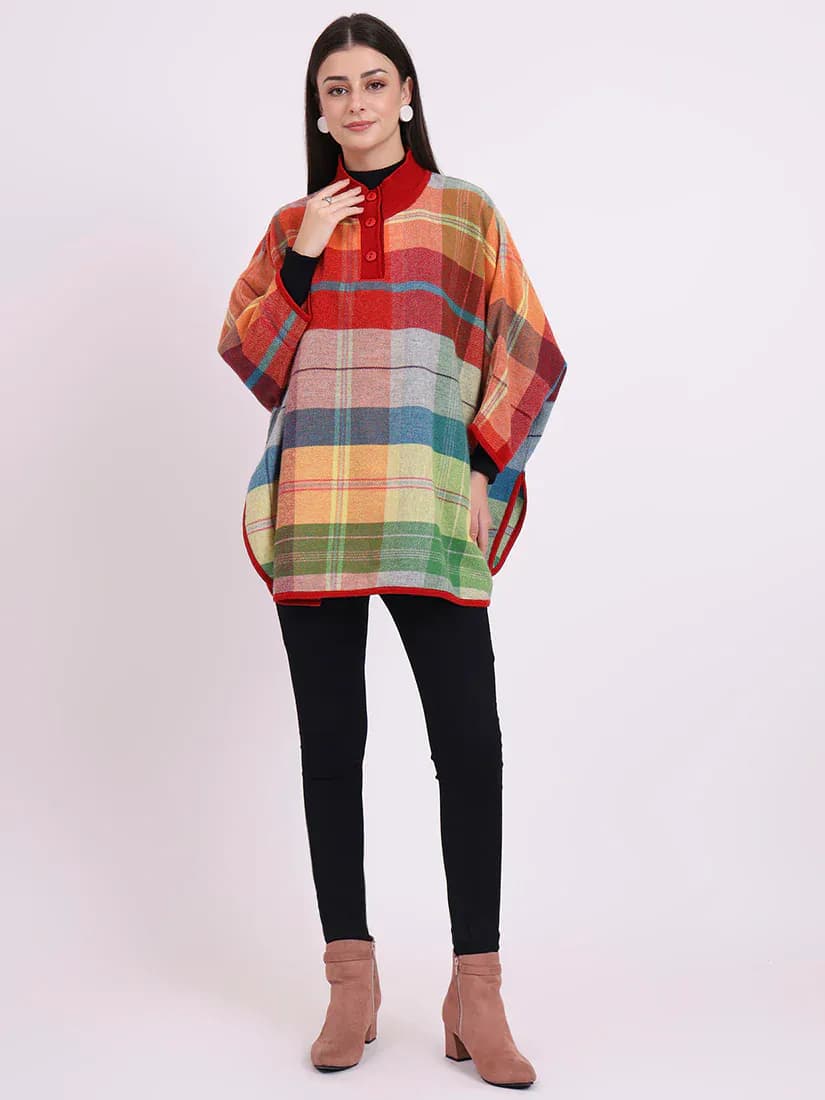  Highland Ember Check Poncho