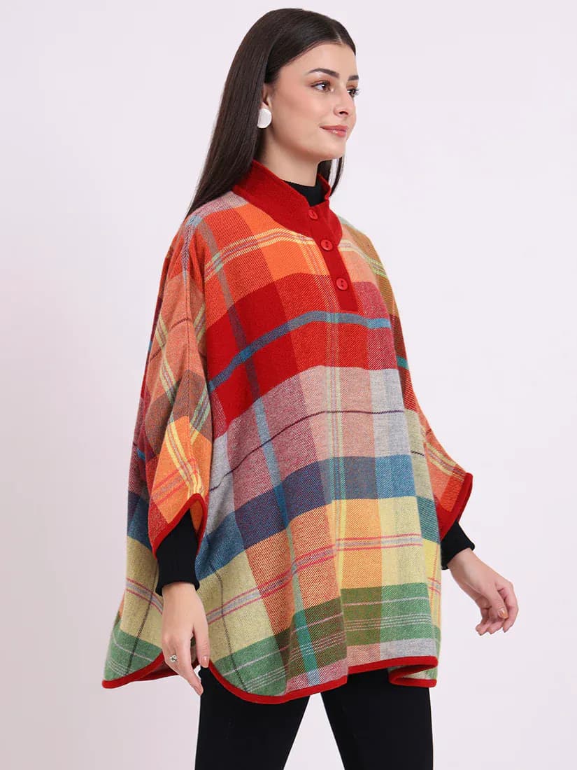 Highland Ember Check Poncho