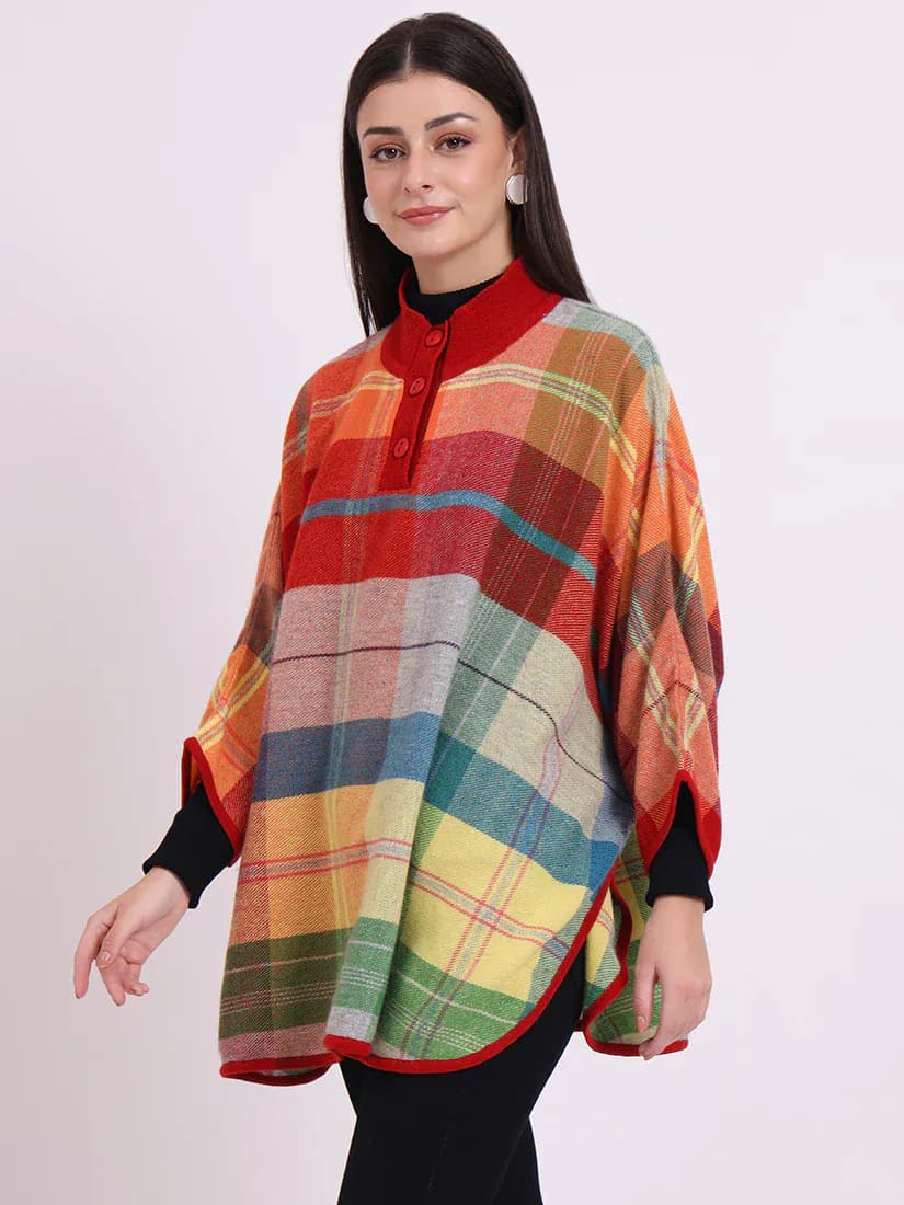  Highland Ember Check Poncho