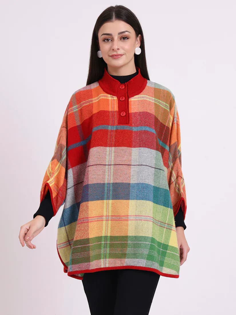  Highland Ember Check Poncho