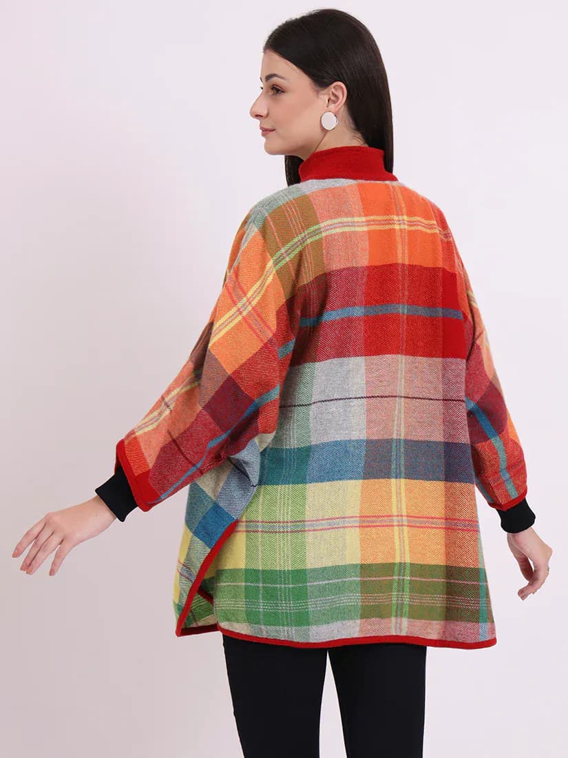  Highland Ember Check Poncho