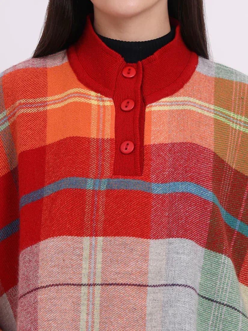  Highland Ember Check Poncho