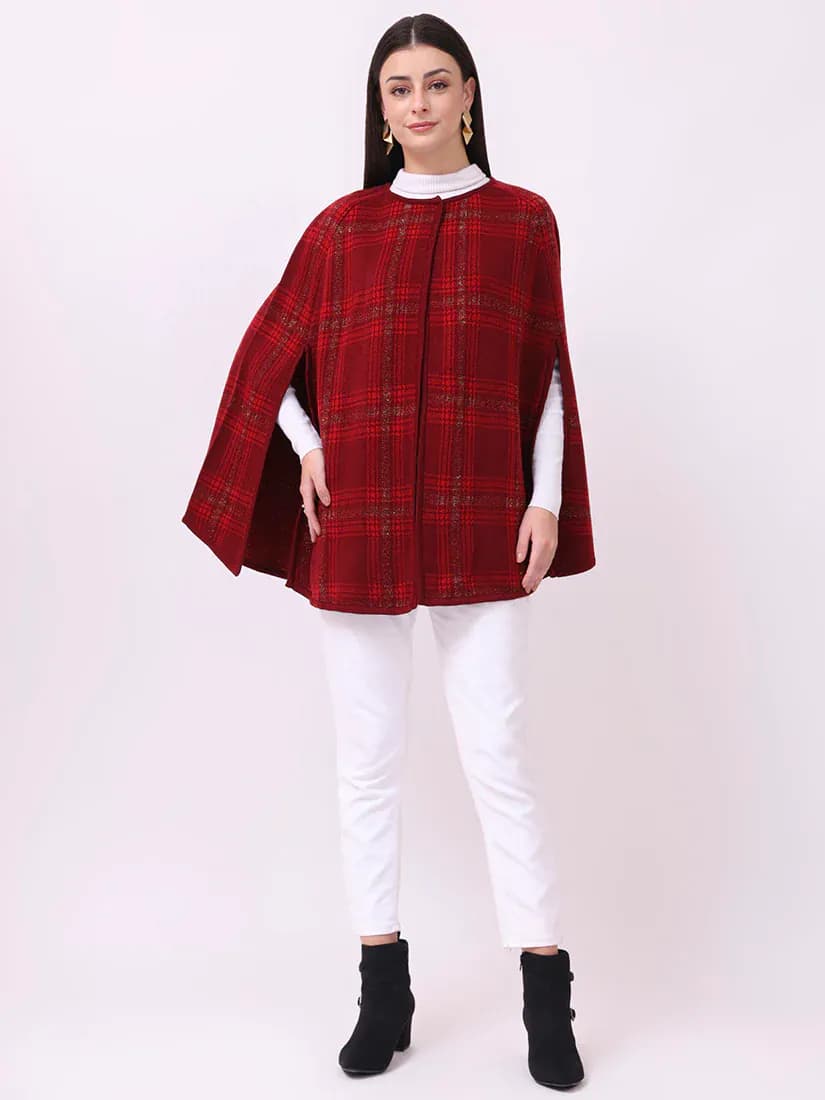 Crimson Check Cloak