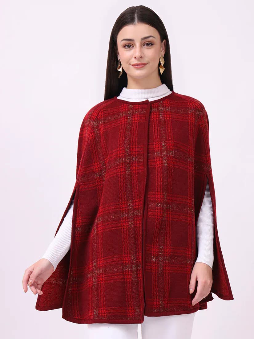 Crimson Check Cloak