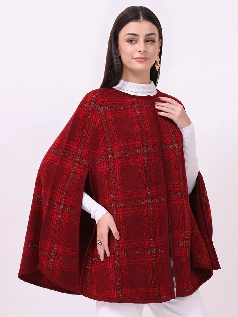 Crimson Check Cloak
