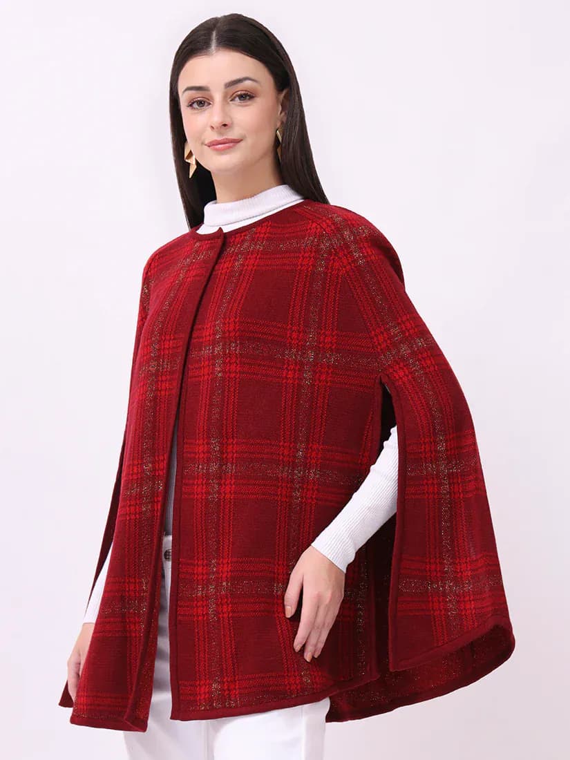 Crimson Check Cloak