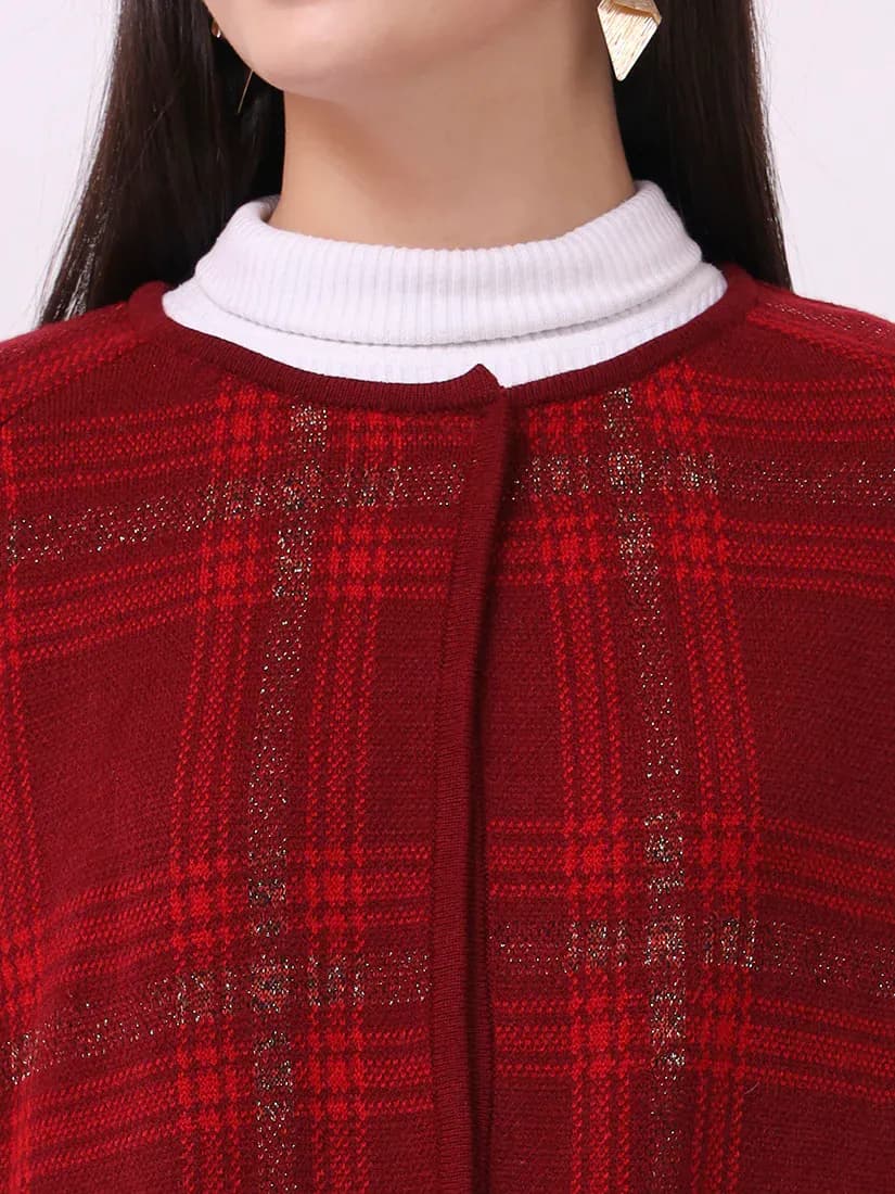 Crimson Check Cloak