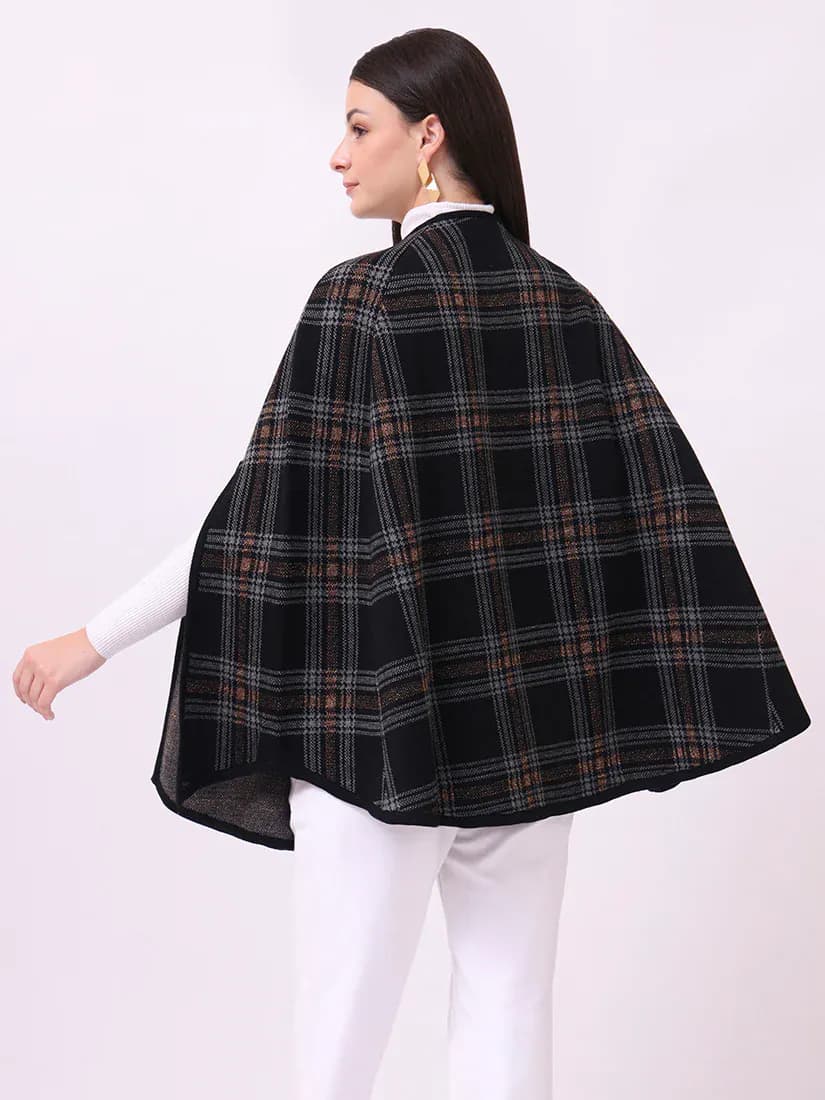  Highland Noir Check Cloak