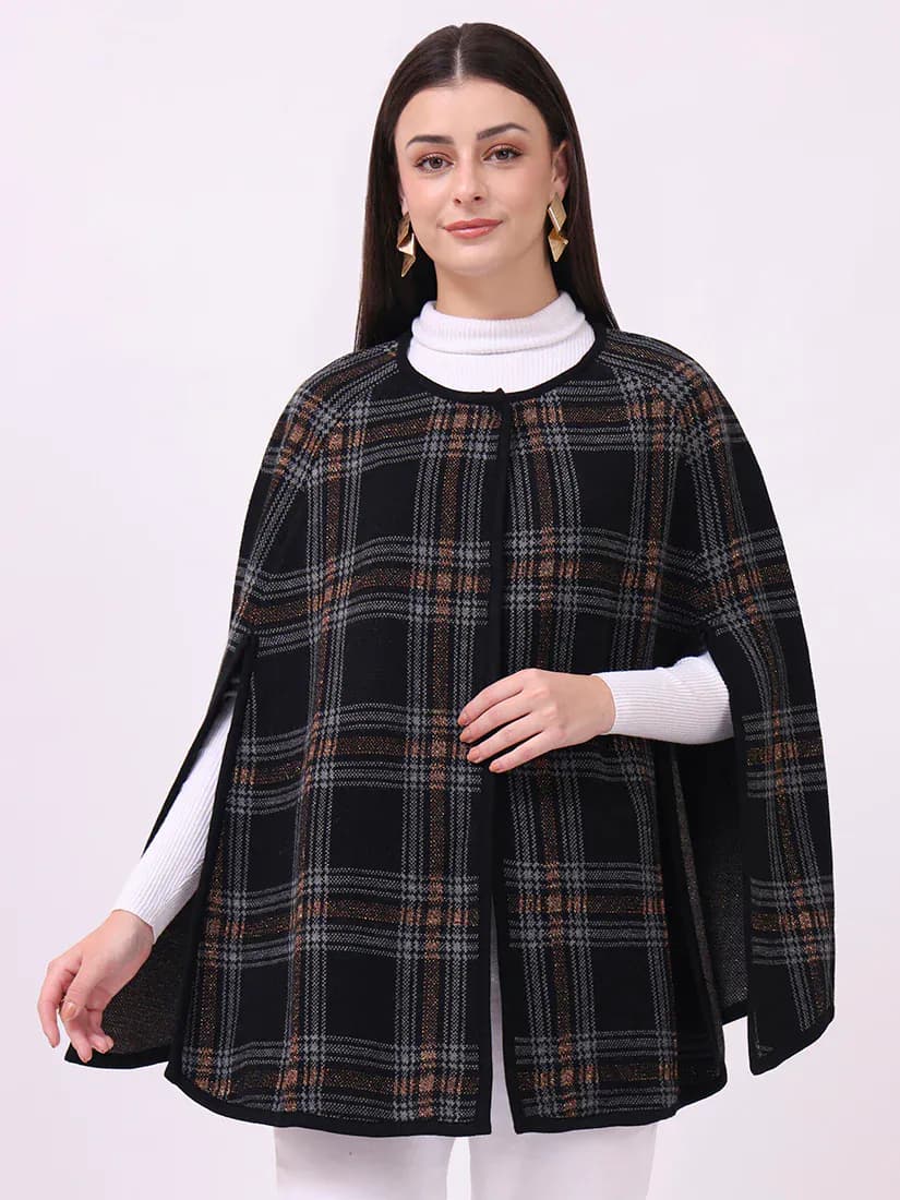  Highland Noir Check Cloak