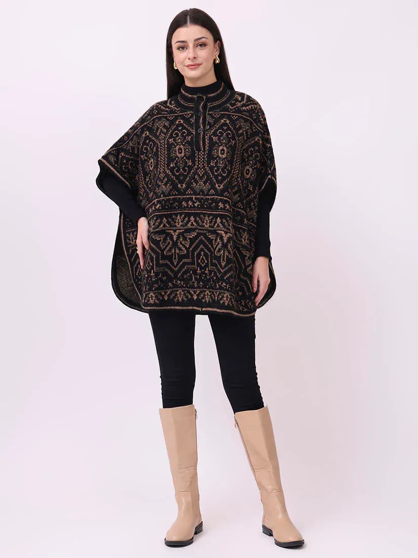 Ebony Tapestry Poncho