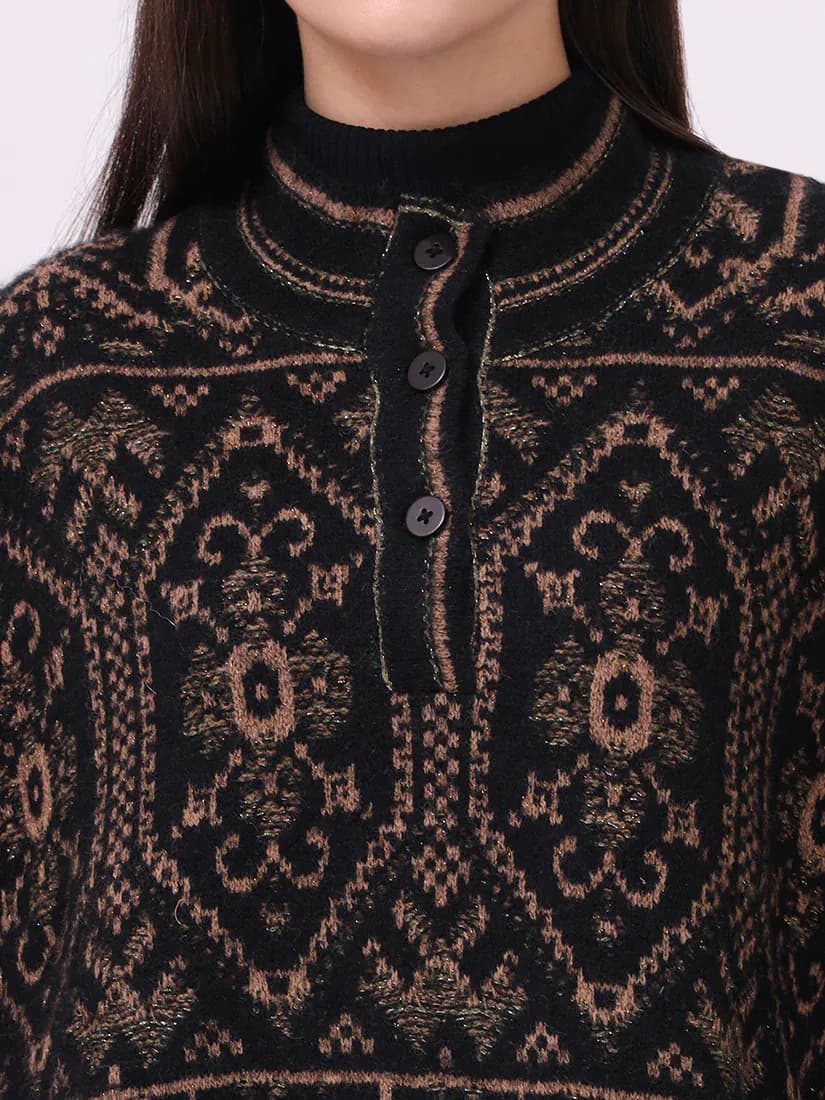 Ebony Tapestry Poncho