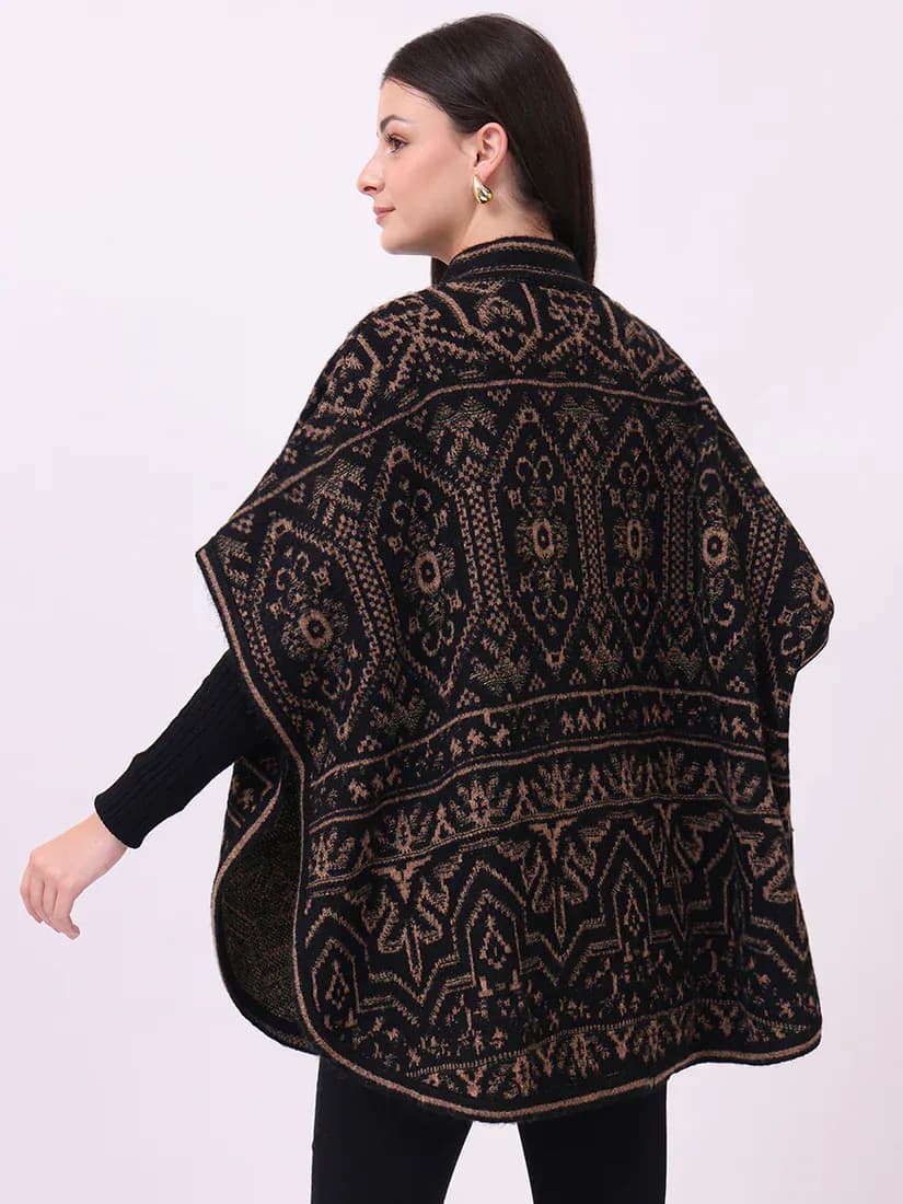 Ebony Tapestry Poncho