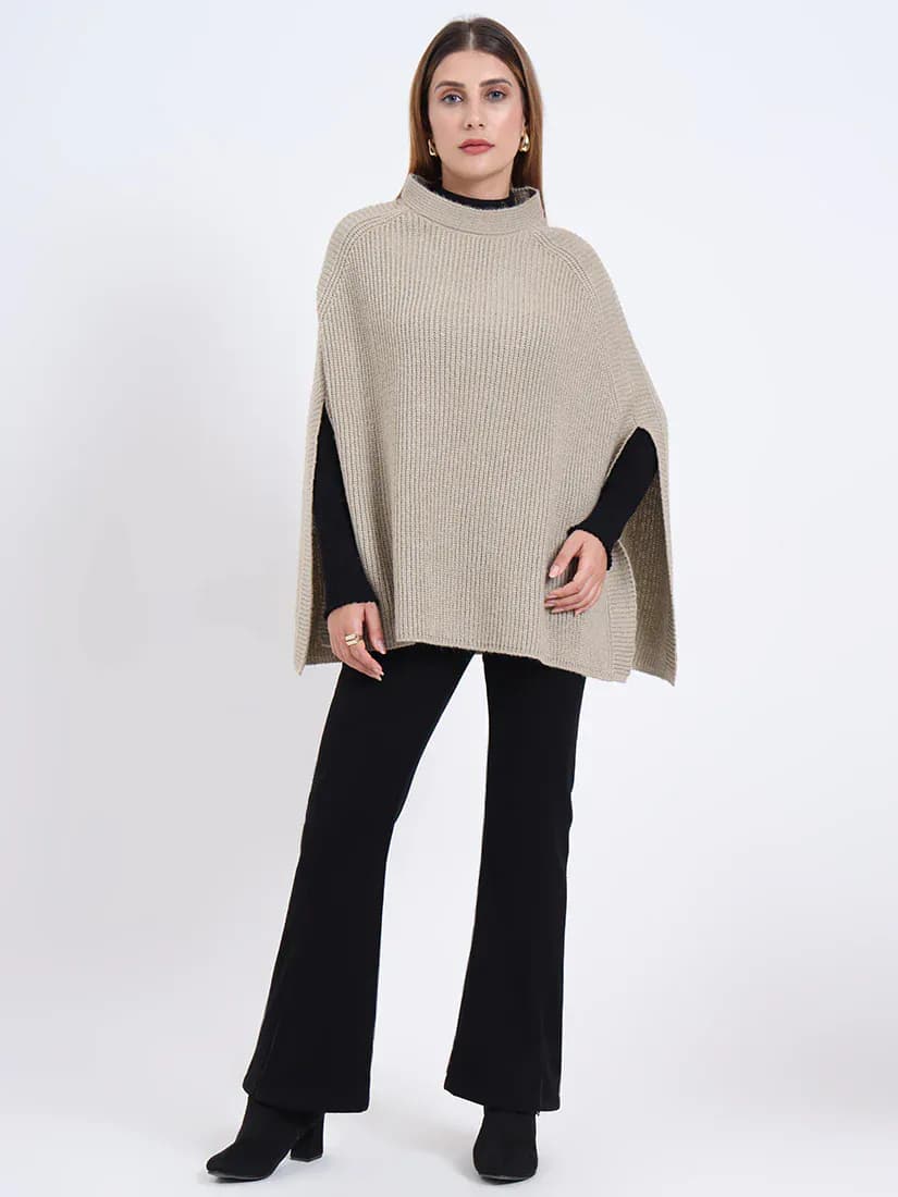 Beige Glow Poncho