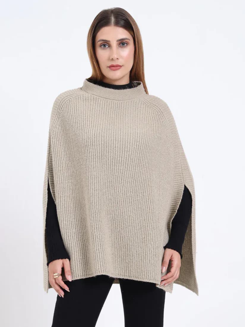 Beige Glow Poncho