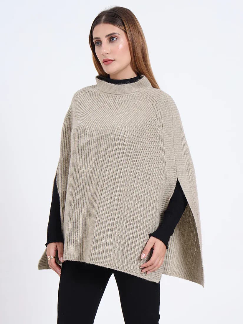Beige Glow Poncho