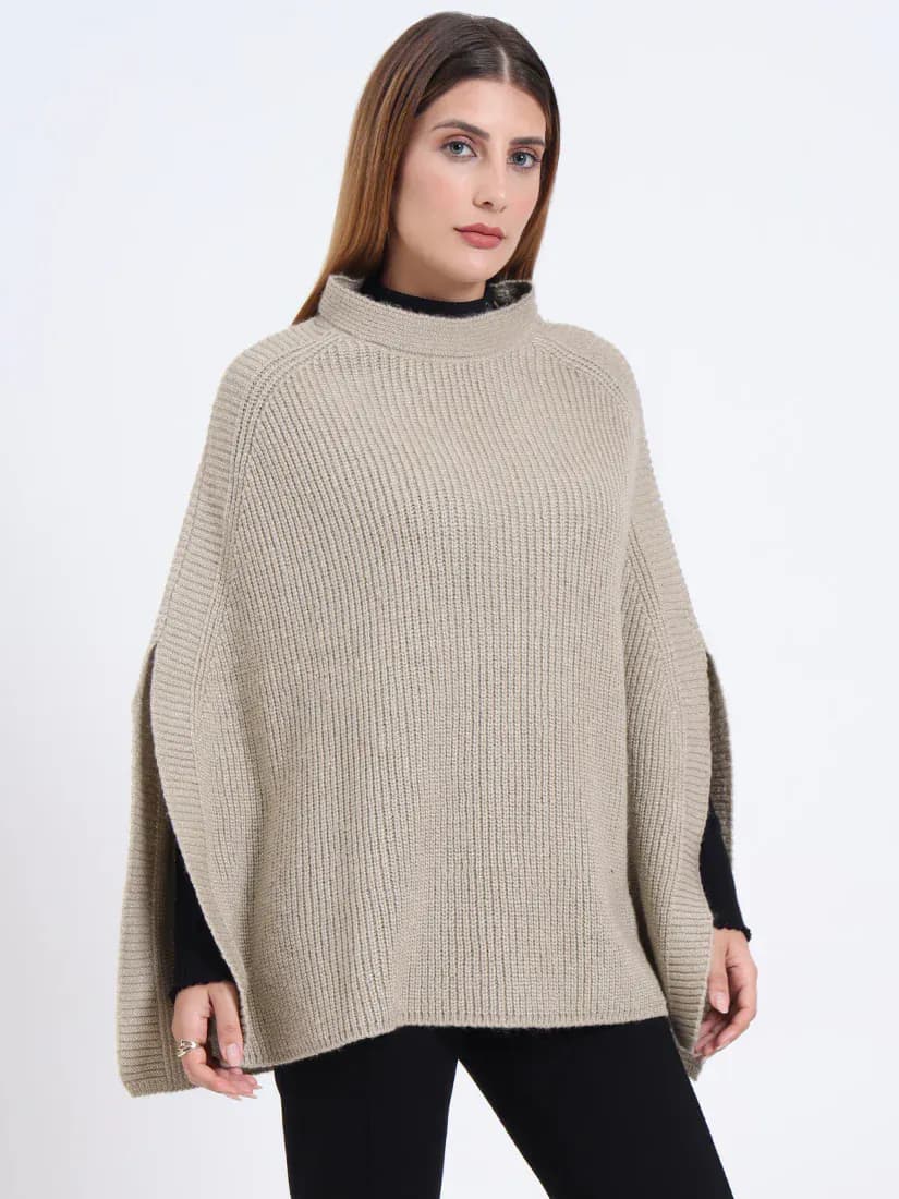 Beige Glow Poncho