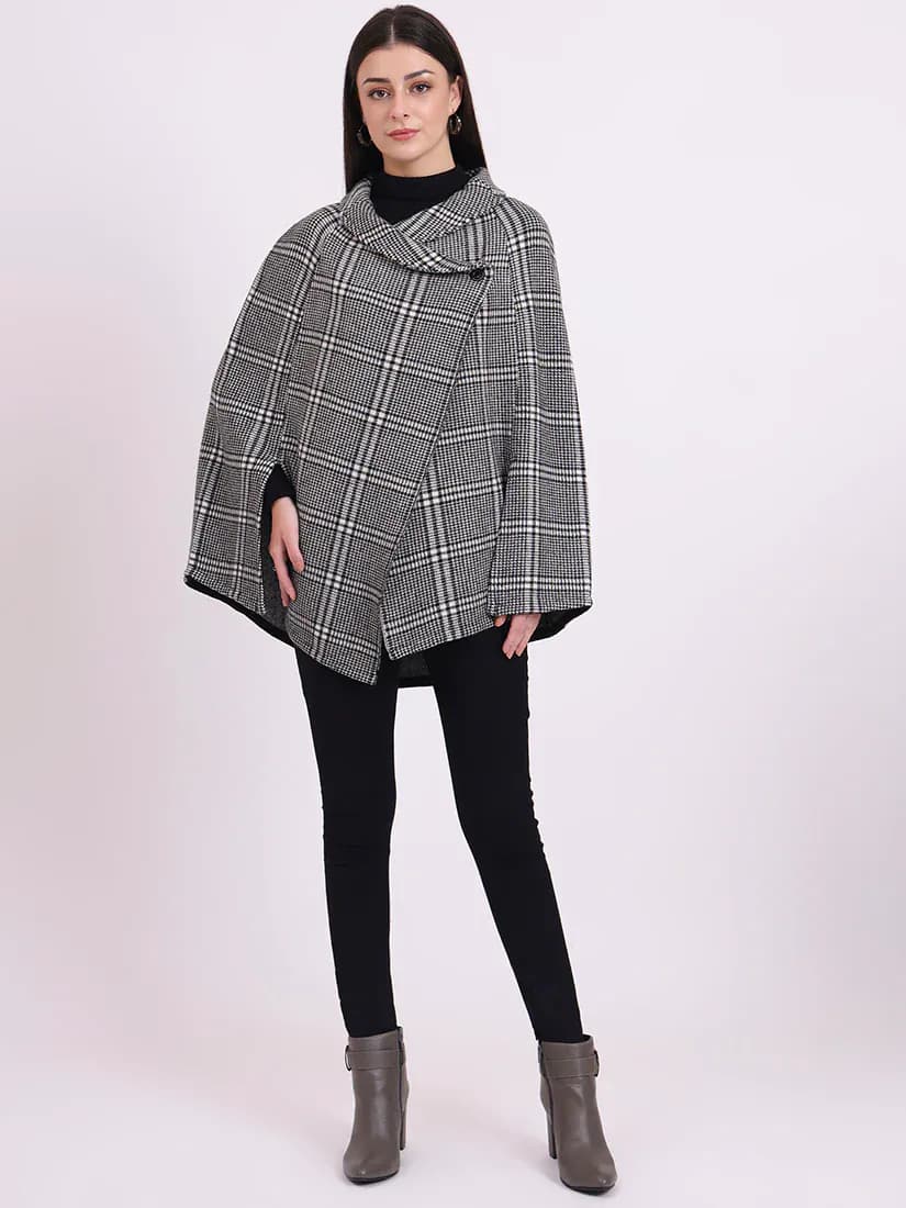 Onyx Check Poncho