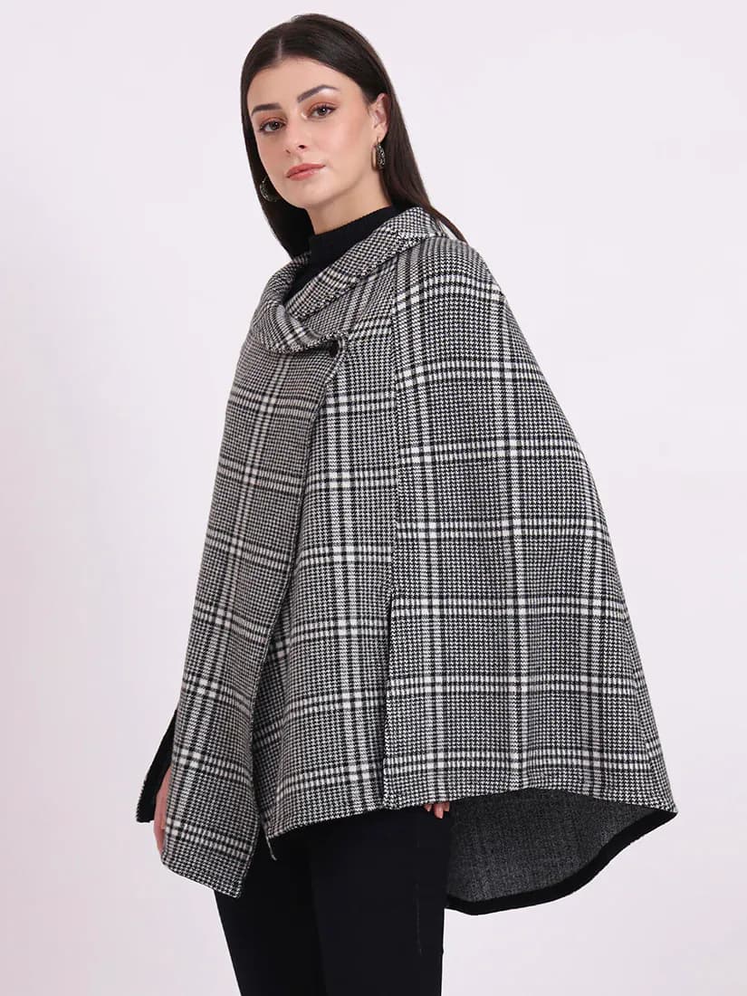 Onyx Check Poncho
