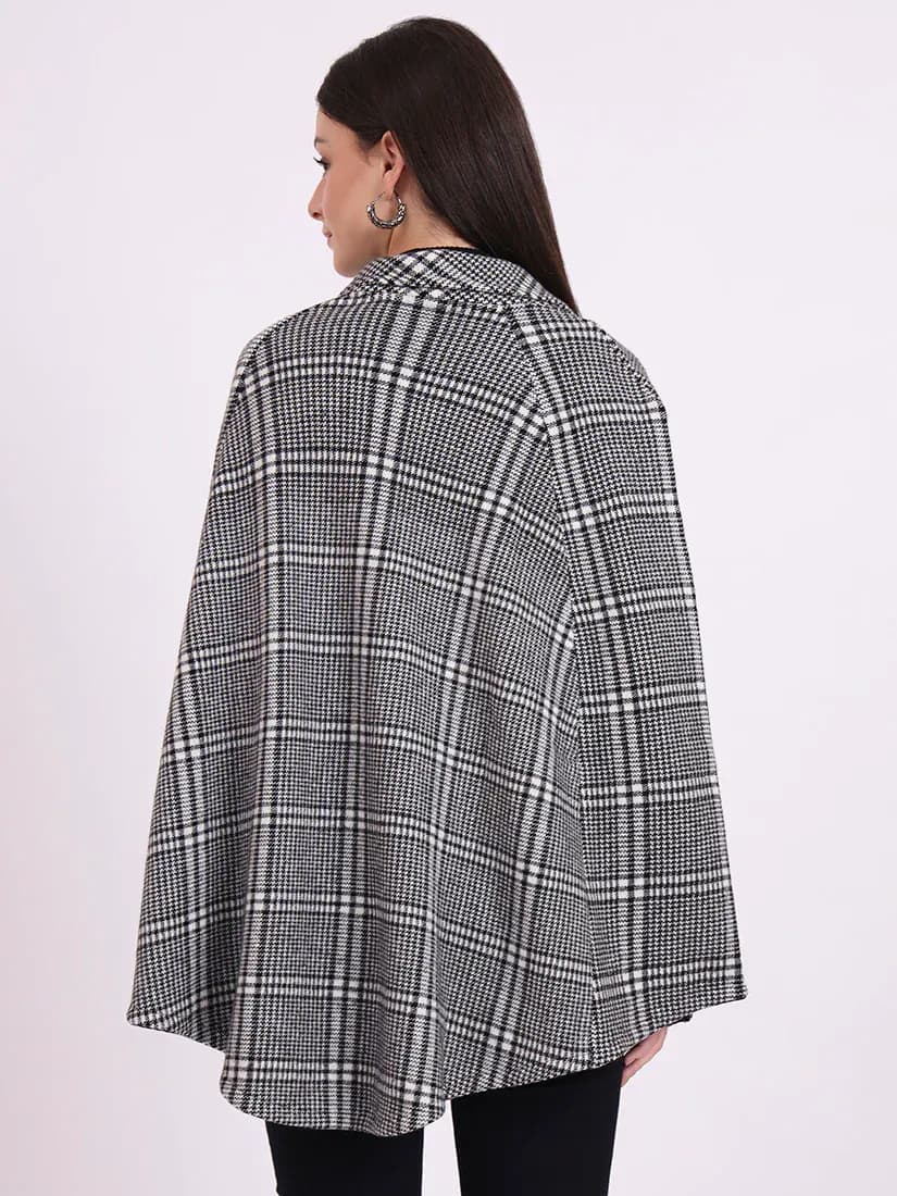 Onyx Check Poncho