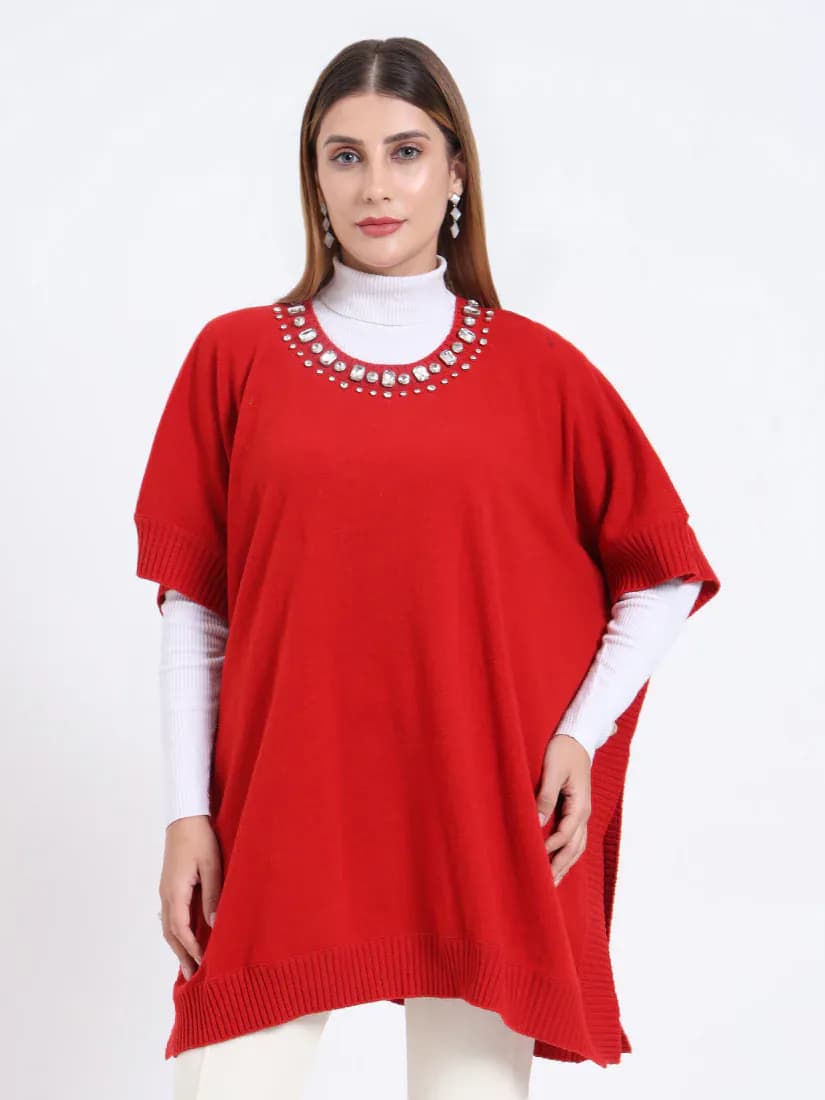  Crimson Jewel Poncho