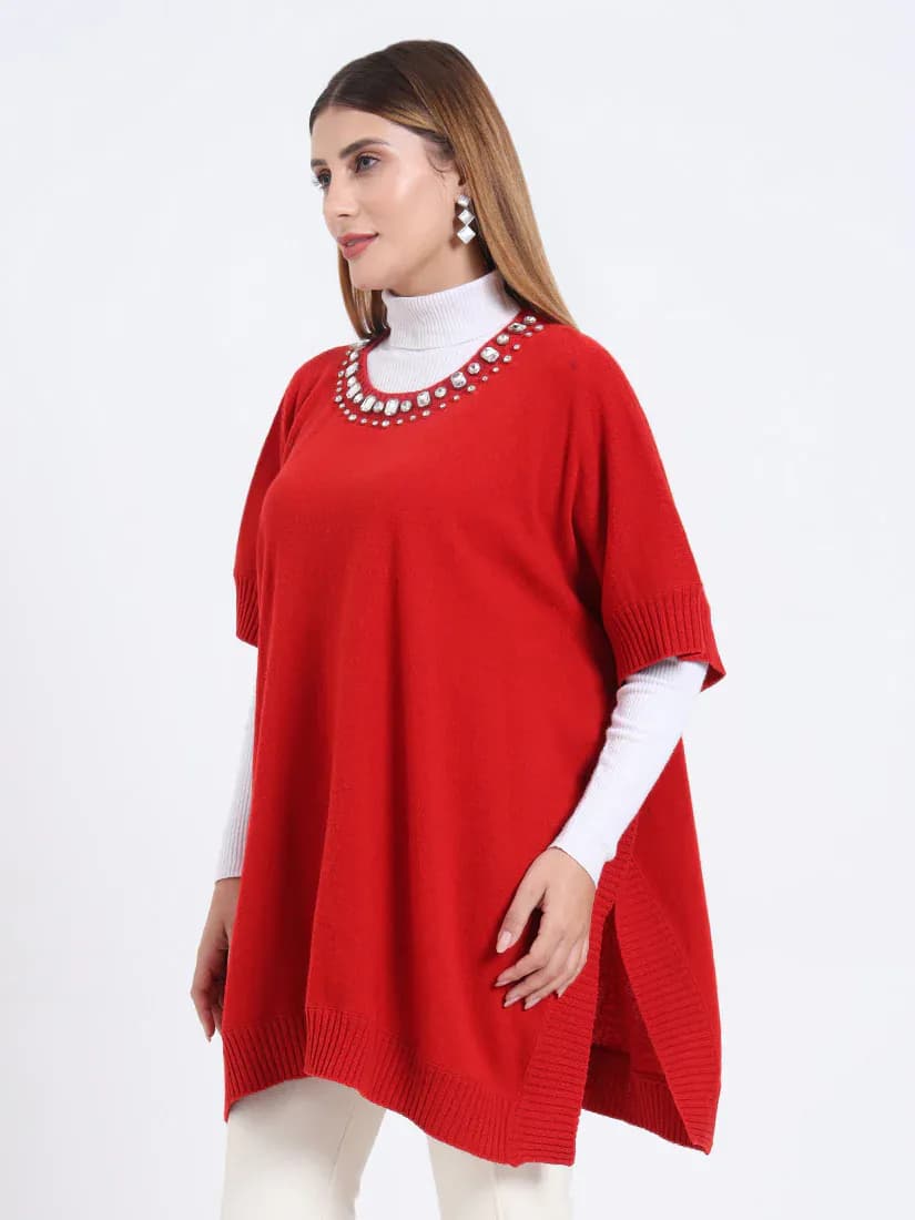  Crimson Jewel Poncho