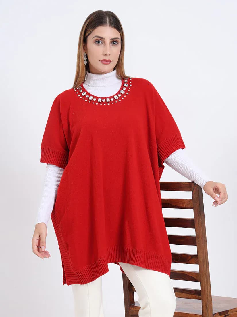  Crimson Jewel Poncho