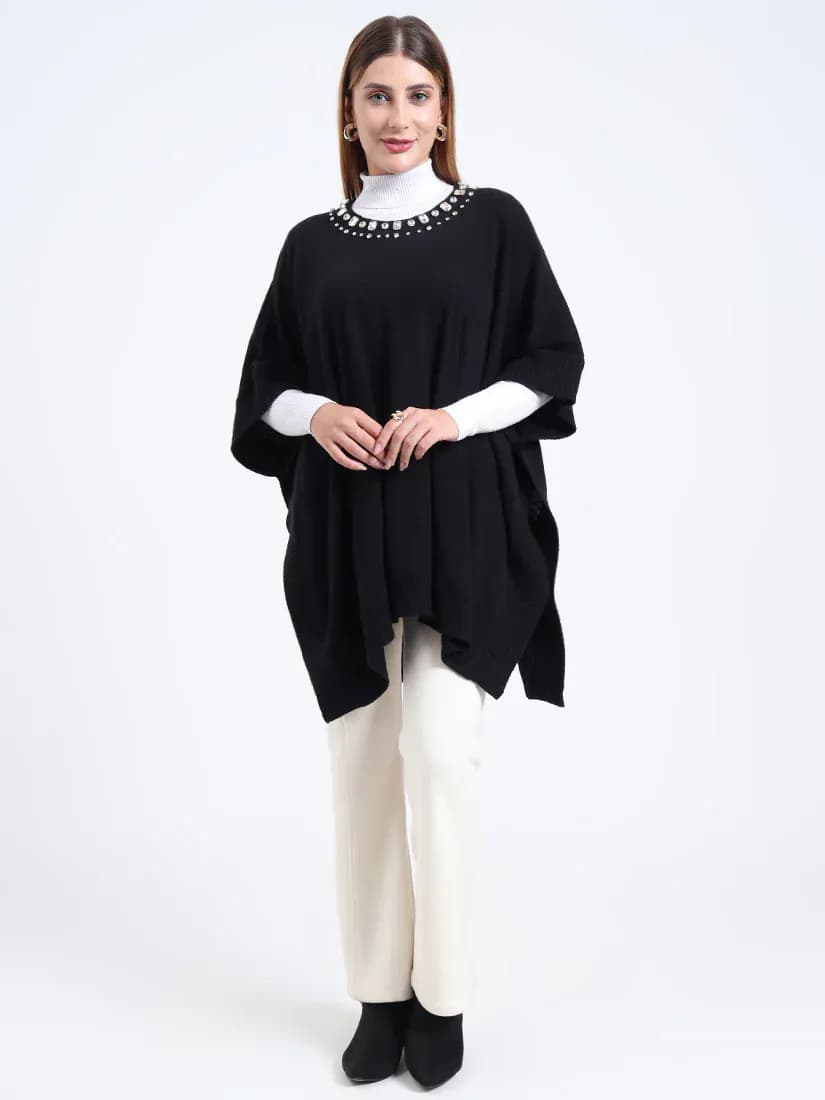  Noir Éclat Poncho