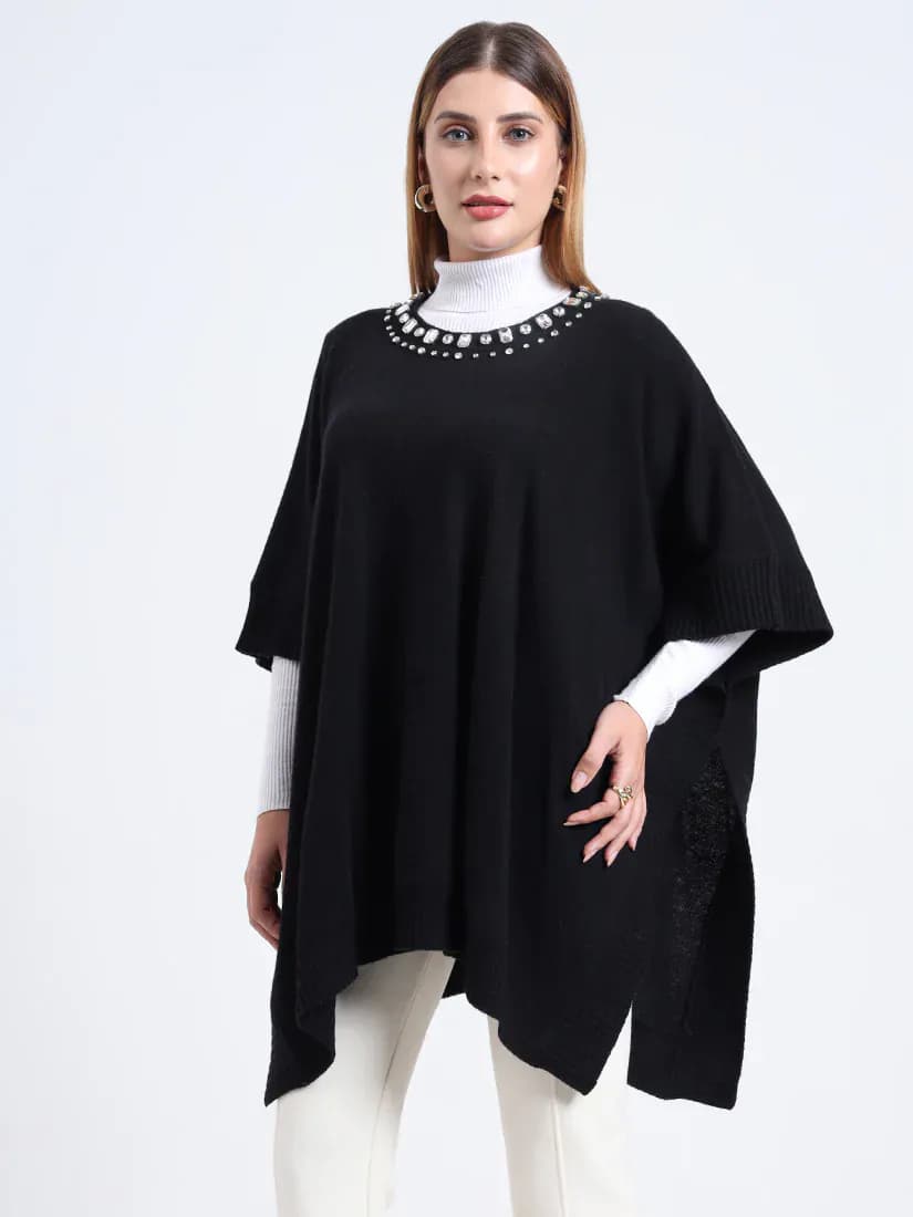  Noir Éclat Poncho